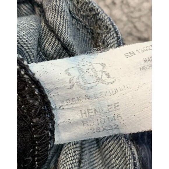 Men's Rock & Republic Denim Blue Jeans Size 38 x 32 Henlee 5 Pocket Design - Picture 8 of 16